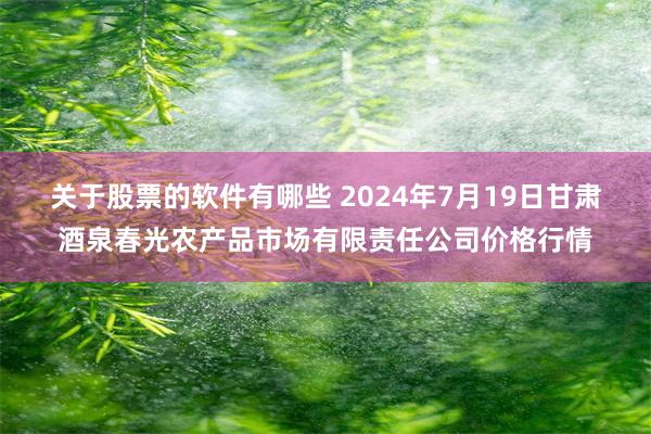   关于股票的软件有哪些 2024年7月19日甘肃酒泉春光农产品市场有限责任公司价格行情