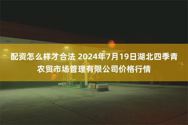 配资怎么样才合法 2024年7月19日湖北四季青农贸市场管理有限公司价格行情