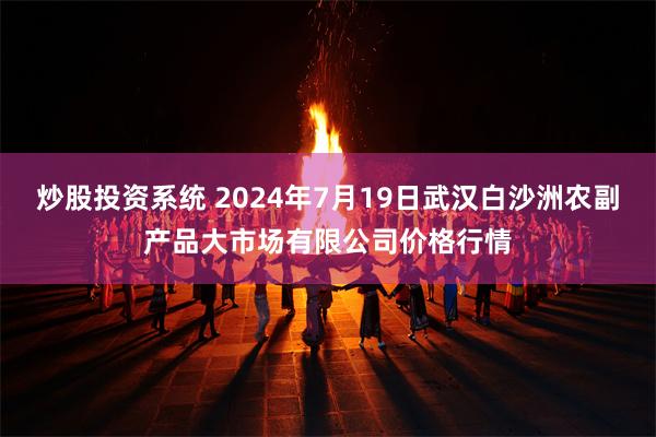 炒股投资系统 2024年7月19日武汉白沙洲农副产品大市场有限公司价格行情