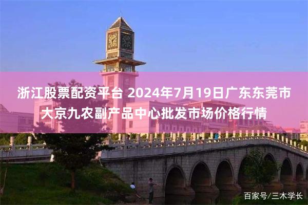 浙江股票配资平台 2024年7月19日广东东莞市大京九农副产品中心批发市场价格行情