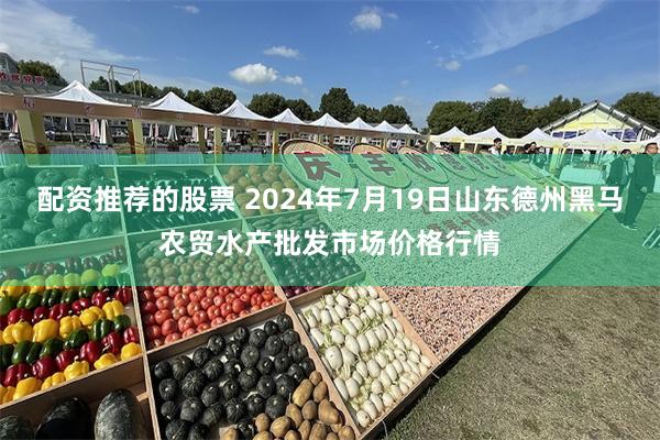 配资推荐的股票 2024年7月19日山东德州黑马农贸水产批发市场价格行情