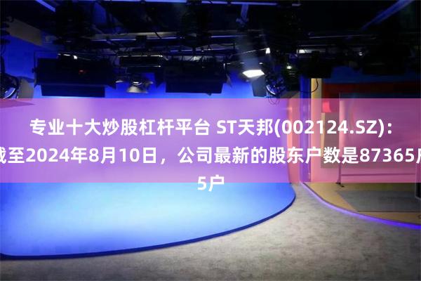   专业十大炒股杠杆平台 ST天邦(002124.SZ)：截至2024年8月10日，公司最新的股东户数是87365户