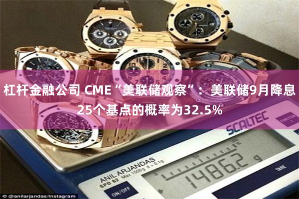   杠杆金融公司 CME“美联储观察”：美联储9月降息25个基点的概率为32.5%