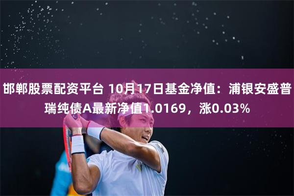 邯郸股票配资平台 10月17日基金净值：浦银安盛普瑞纯债A最新净值1.0169，涨0.03%