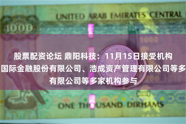 股票配资论坛 鼎阳科技：11月15日接受机构调研，中国国际金