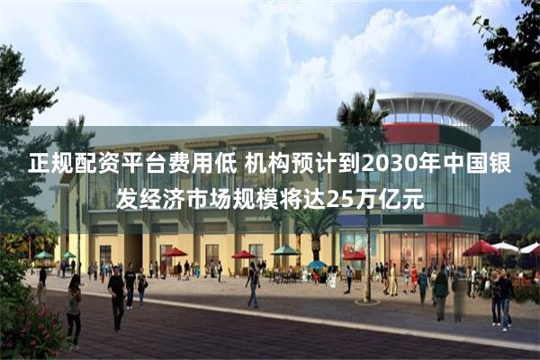 正规配资平台费用低 机构预计到2030年中国银发经济市场规模将达25万亿元