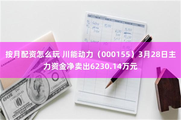   按月配资怎么玩 川能动力（000155）3月28日主力资金净卖出6230.14万元